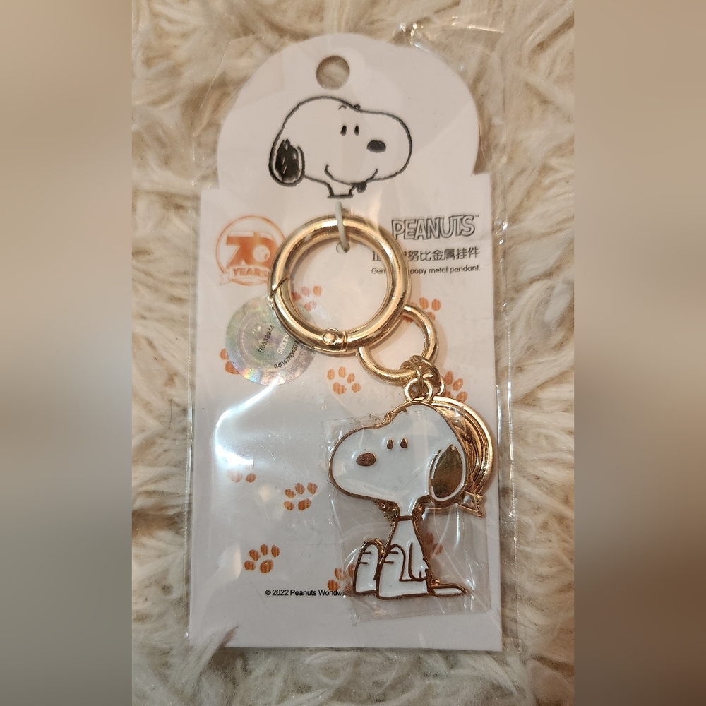 Peanuts Snoopy Gold and White Dog Charm